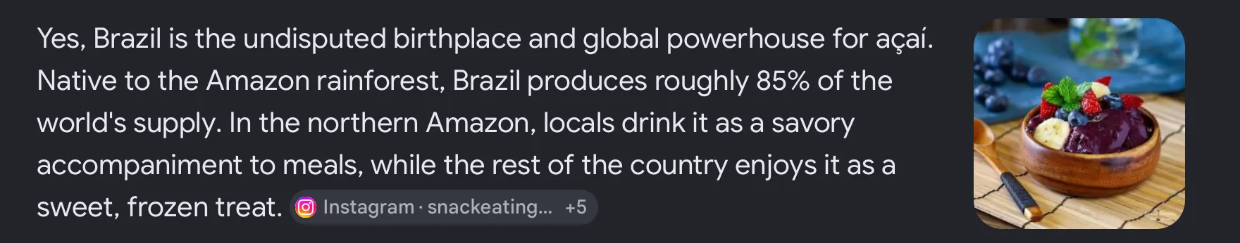 Did you know? Açai is a must-try thing in Brasil.
