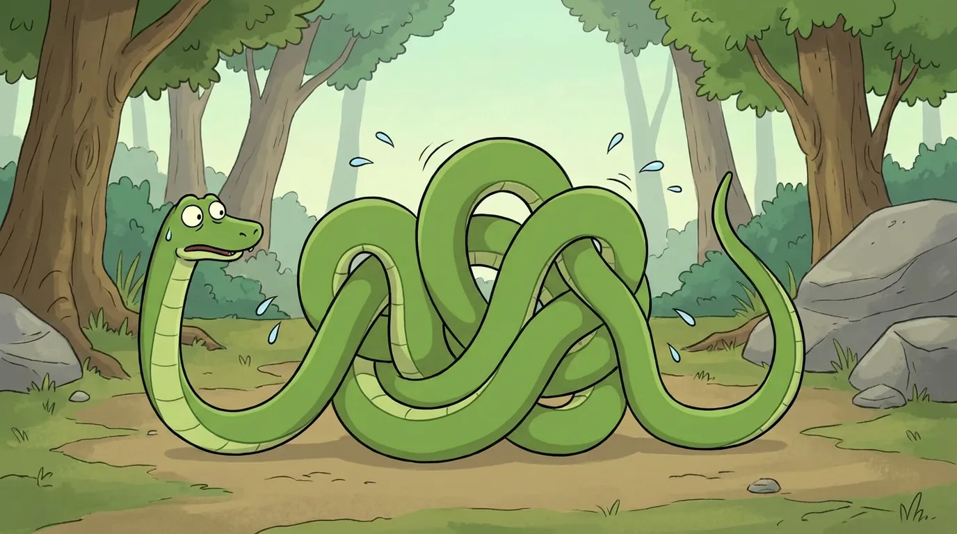 Some ill snakes sometimes tie themselves and make knots ( related article ).